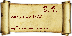 Demuth Ildikó névjegykártya
